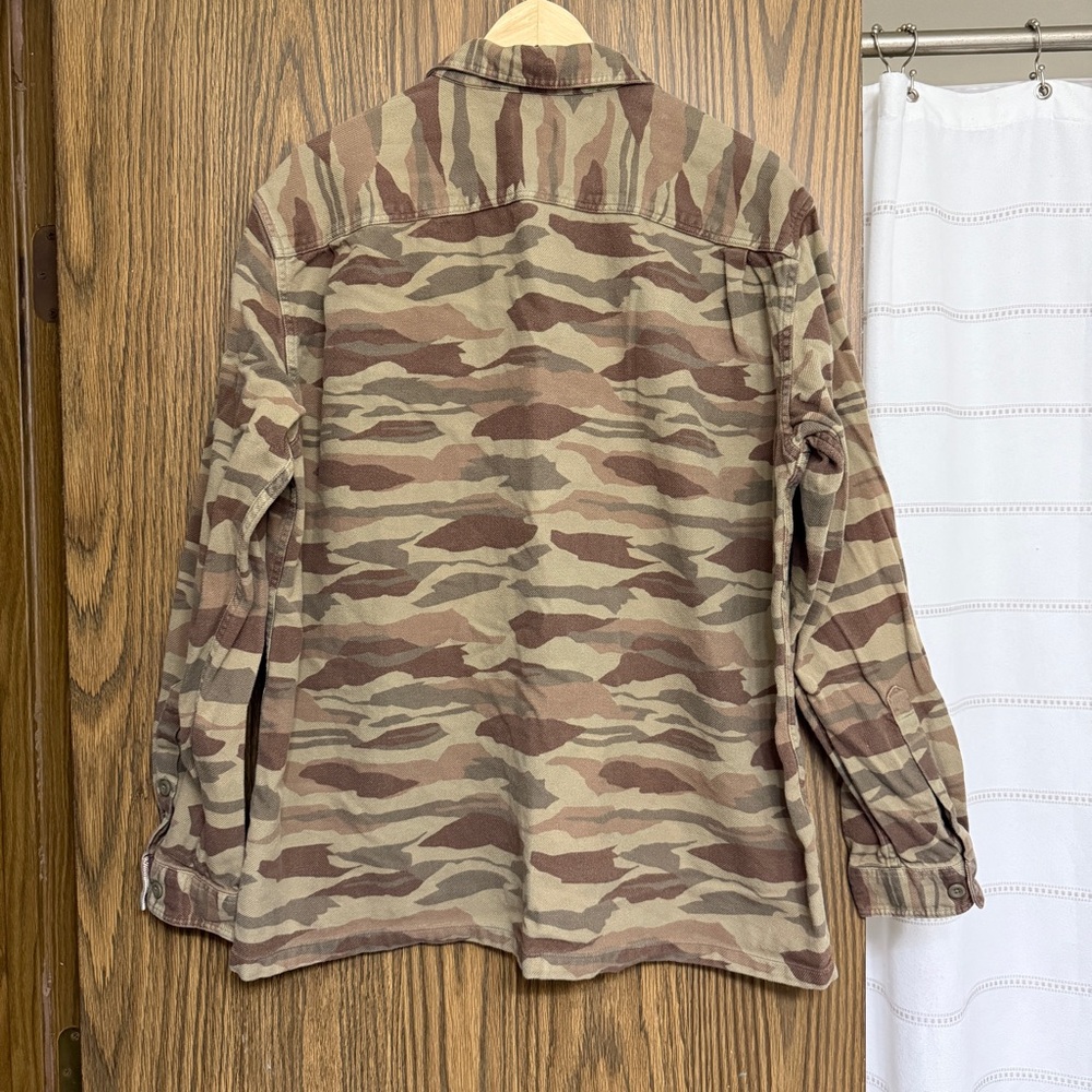 Patagonia Flannel Camo Shirt XL Fjord Brown Green Work Wear Utility Shirt - Picture 9 of 13